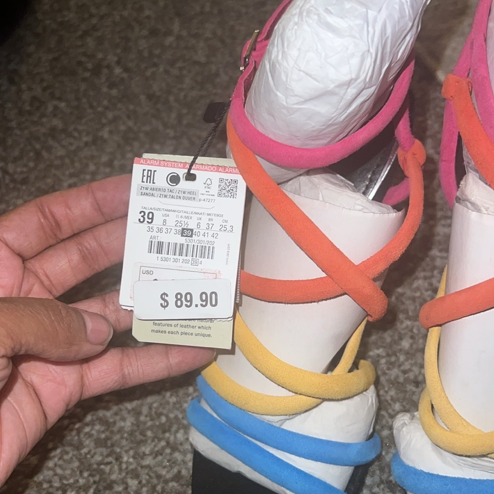 Zara Multi Colored Strappy Sandals - Picture 2 of 8